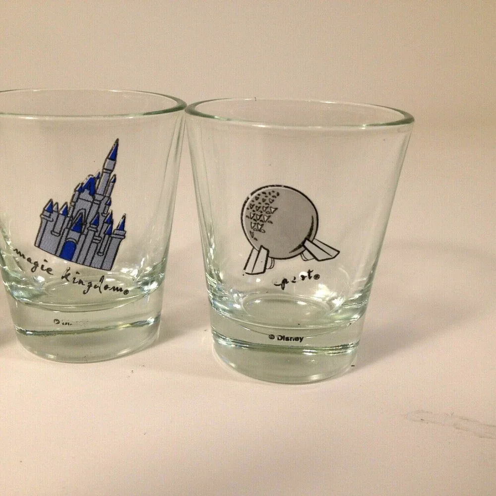 3 Disney World Magic Kingdon Animal Kingdom Epcot Souvenir Shot Glass Set of 3